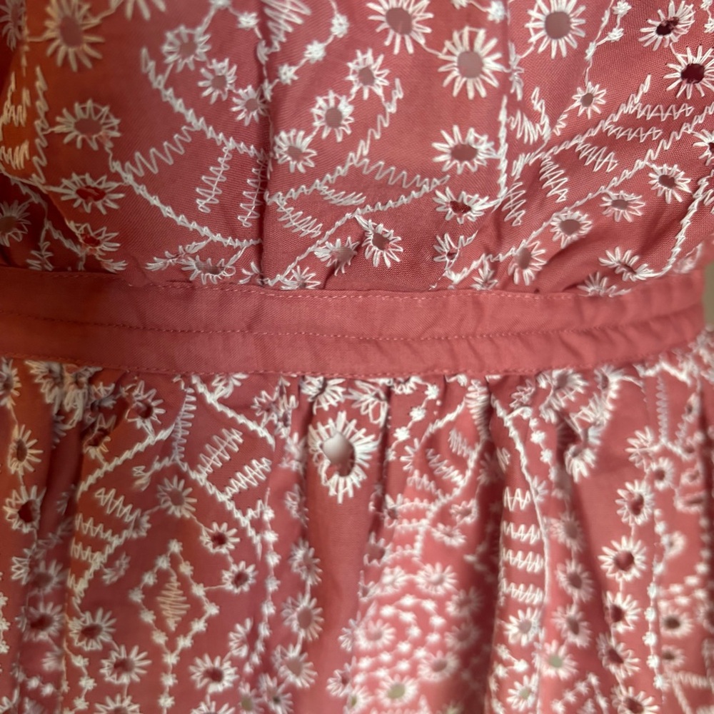 Elie Tahari Pink Eyelet Peasant Blouse - Picture 5 of 16